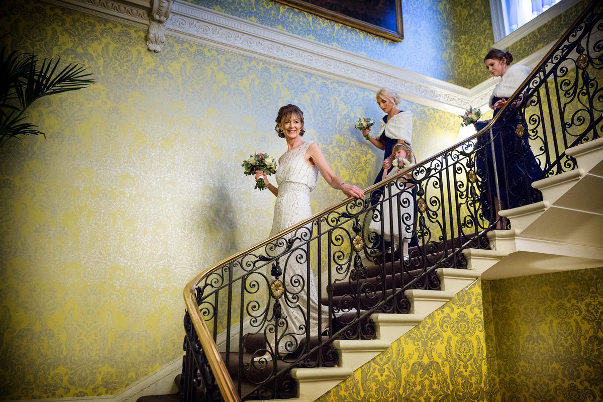 bride descends staits at hedsor house