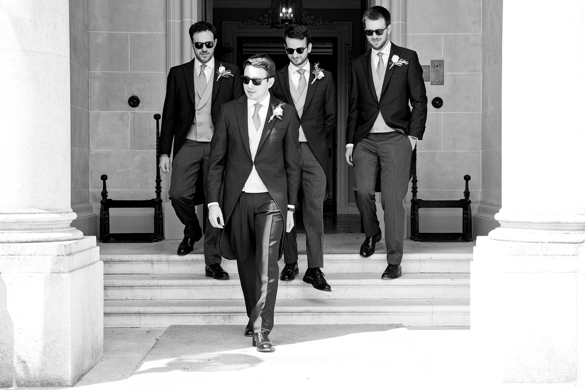 groomsmen leaving hedsor house for church