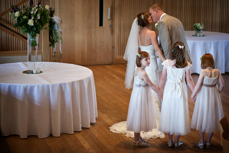 second wedding - bride and groom kiss